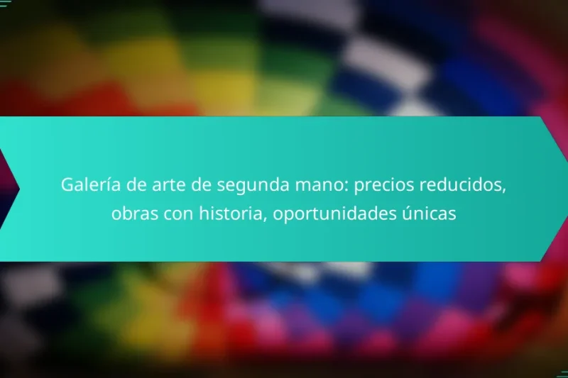 Galería de arte de segunda mano: precios reducidos, obras con historia, oportunidades únicas