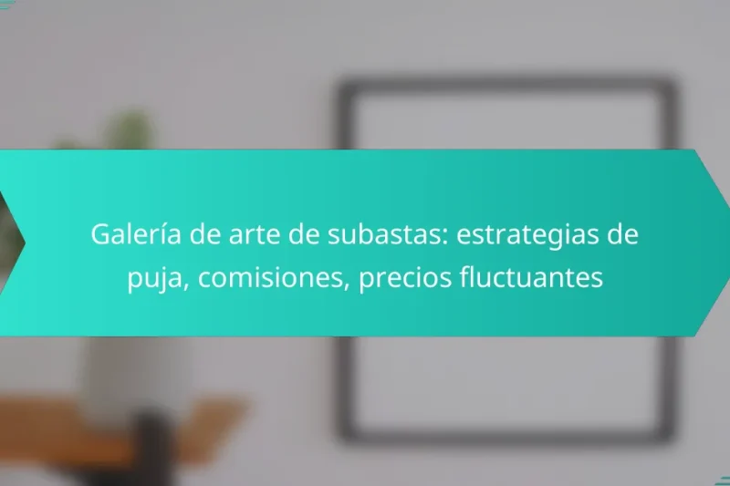 Galería de arte de subastas: estrategias de puja, comisiones, precios fluctuantes