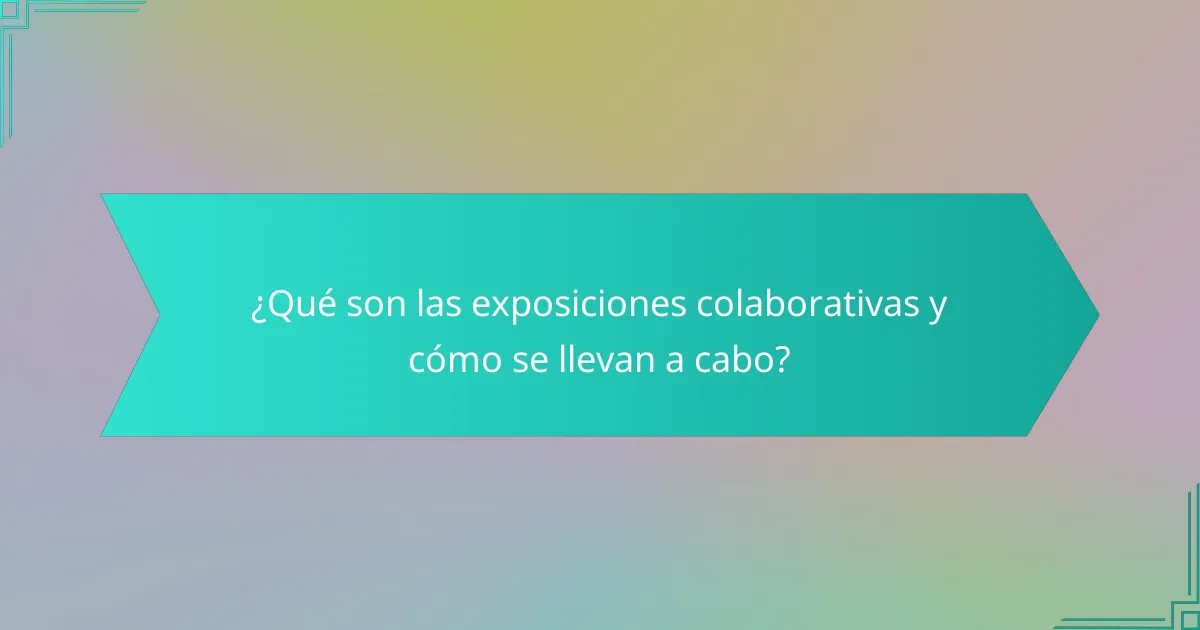 ¿Qué son las exposiciones colaborativas y cómo se llevan a cabo?